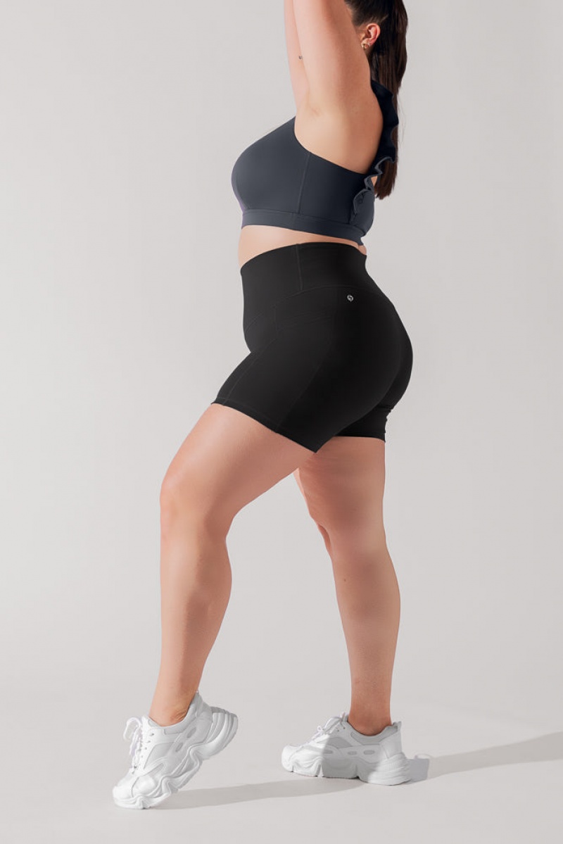 POPFLEX Supersculpt™ Midi Short with Pockets (Soft Touch) Black | 651-UHJFNK