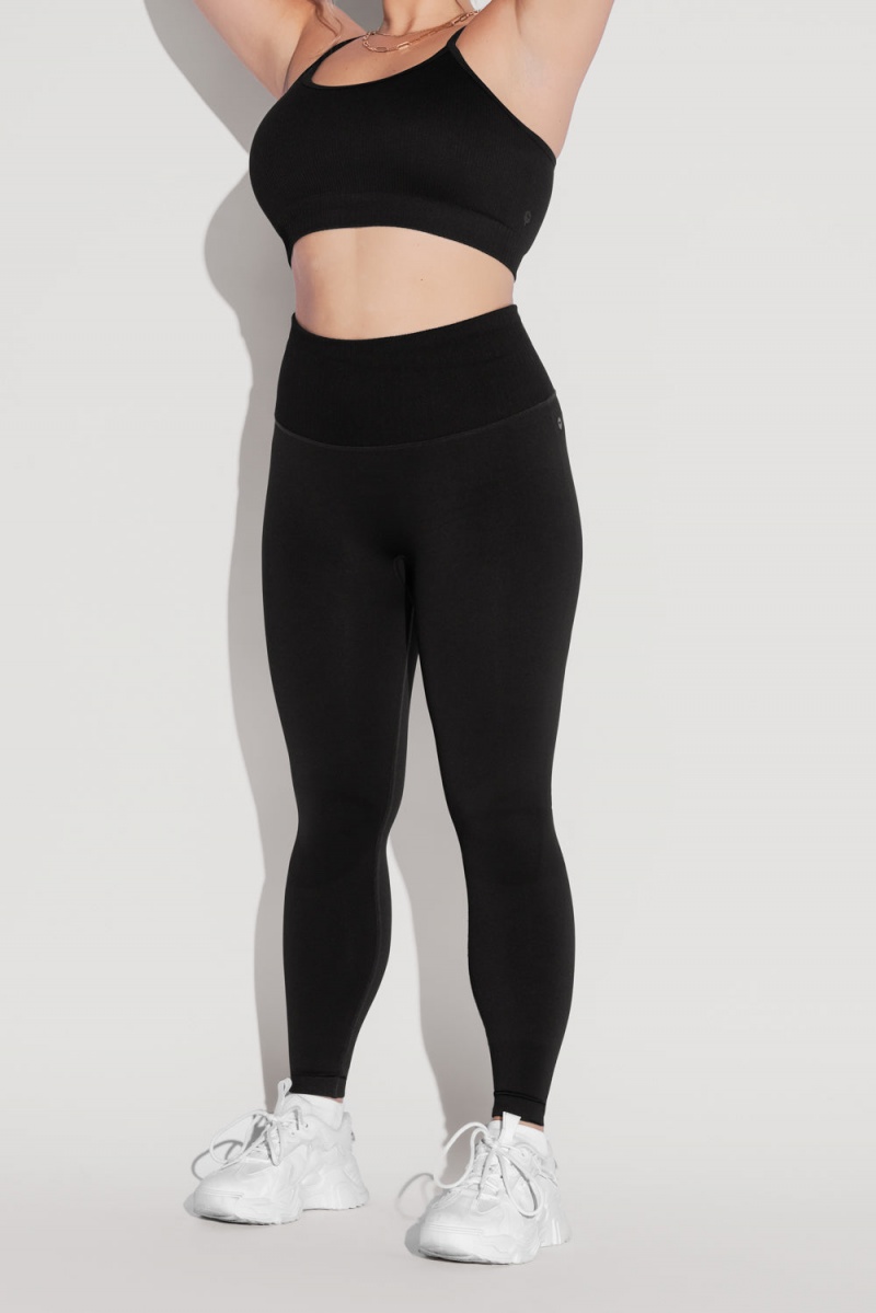 POPFLEX Supersculpt™ Seamless Leggings Black | 071-QWMYXO