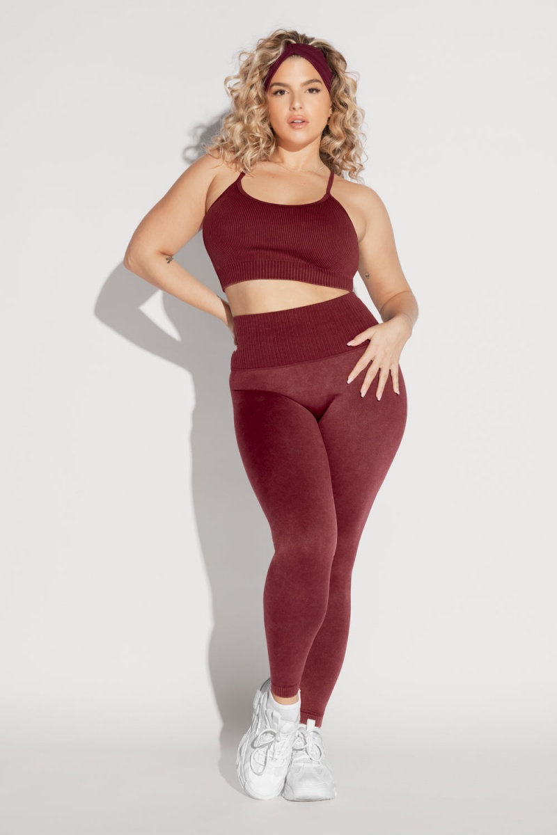 POPFLEX Supersculpt™ Seamless Leggings Garnet | 890-TXJPZQ