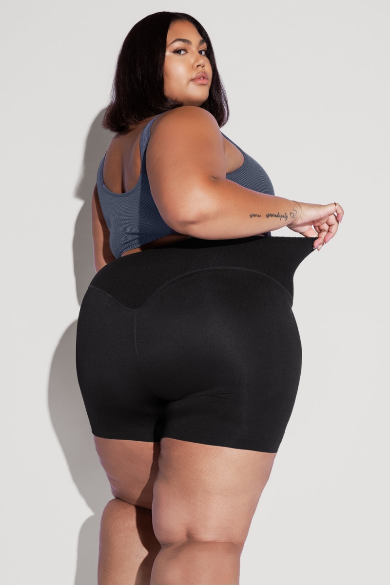 POPFLEX Supersculpt™ Seamless Midi Shorts Black | 316-FDAVZC