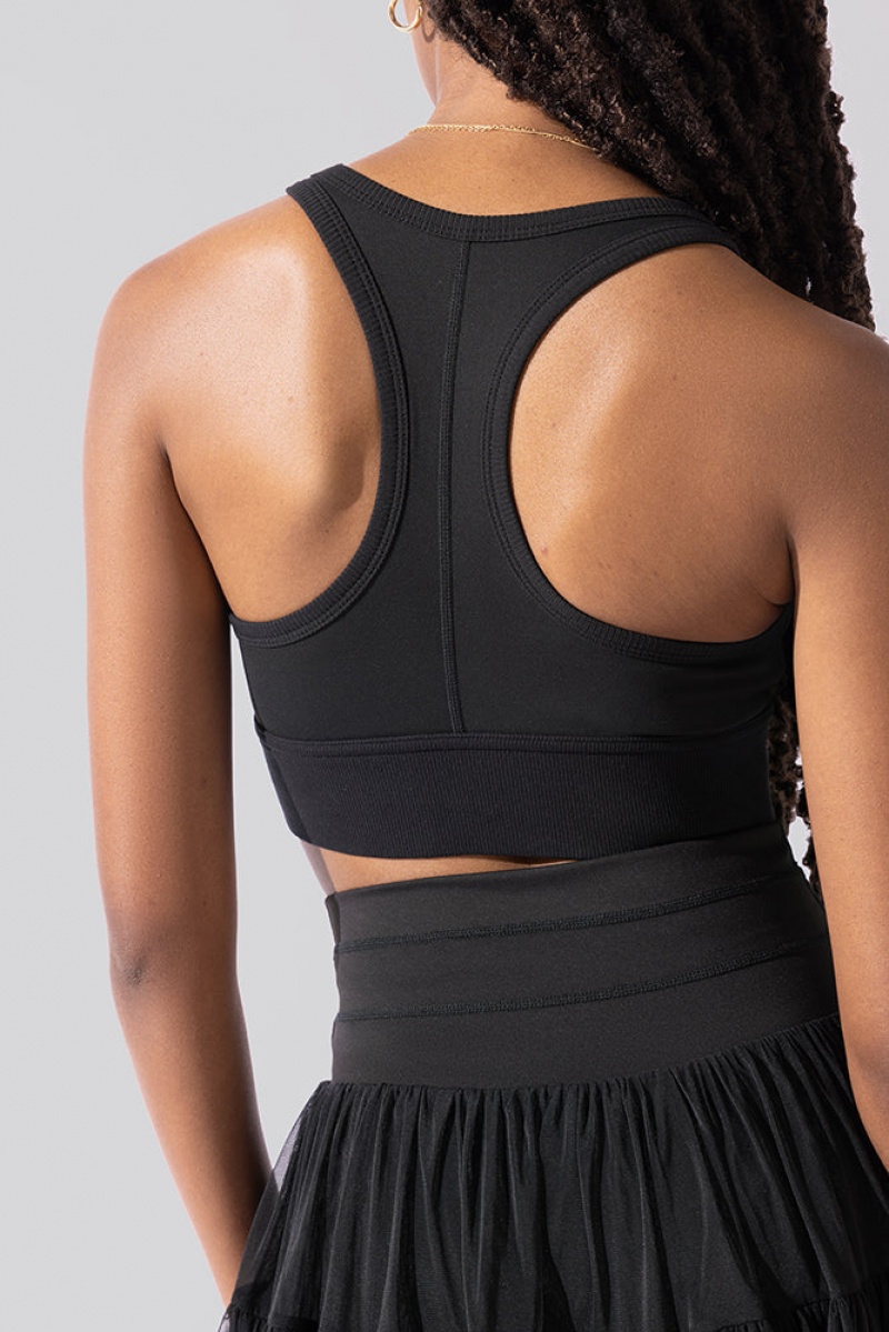 POPFLEX Sweat Sesh Crop Top Black | 084-ISEHNU