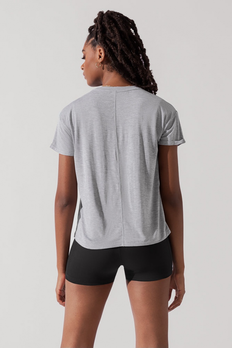 POPFLEX The Perfect Tee Heather Grey | 708-JZIYLM