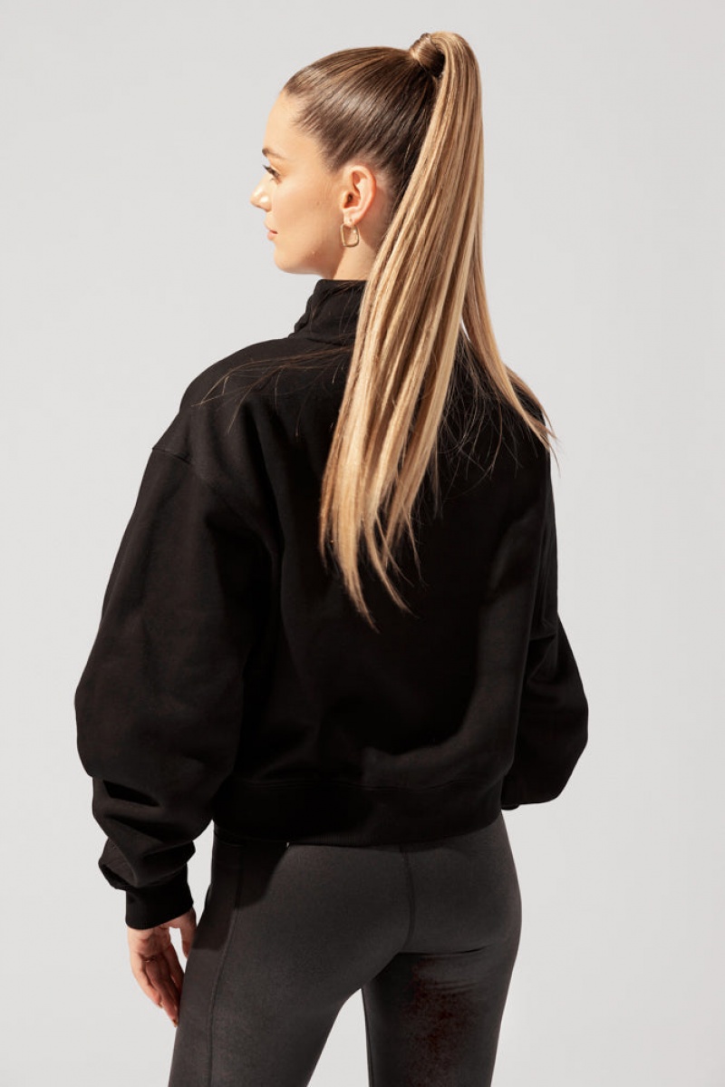 POPFLEX Uptown Mockneck Sweatshirt Black | 589-JECHNK