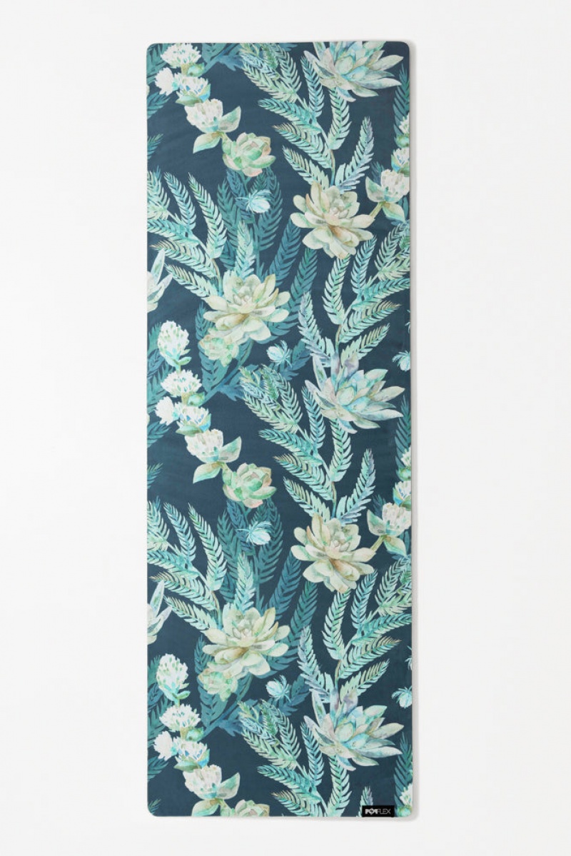 POPFLEX Vegan Suede Yoga Mat Flourishing Foliage | 946-FUOPKN