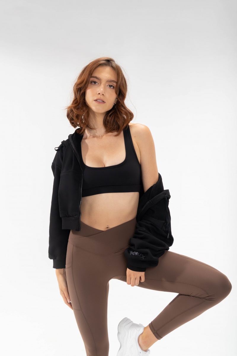 POPFLEX Zip Cloud Hoodie Black | 793-XJSTLW