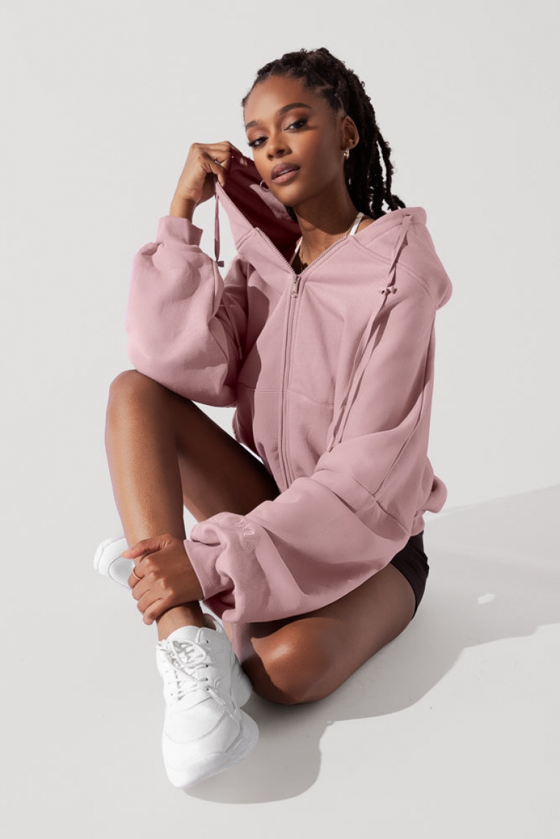 POPFLEX Zip Cloud Hoodie Blush | 567-RJEOIL