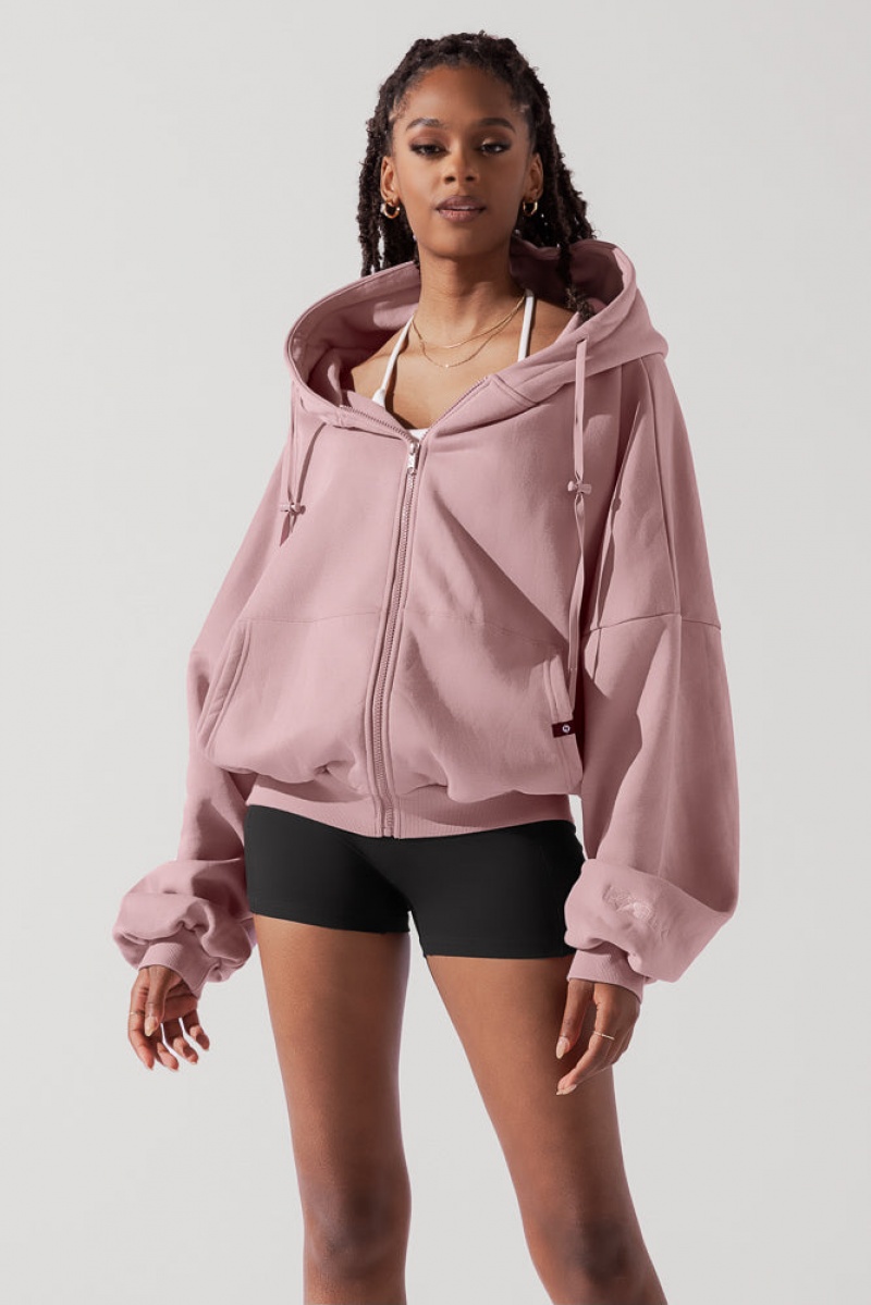 POPFLEX Zip Cloud Hoodie Blush | 567-RJEOIL