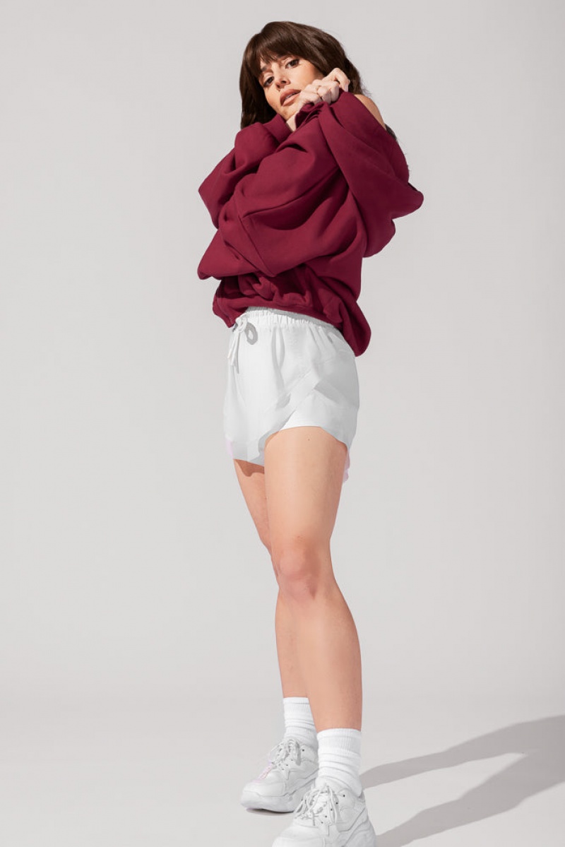 POPFLEX Zip Cloud Hoodie Crimson | 417-BSJNPI