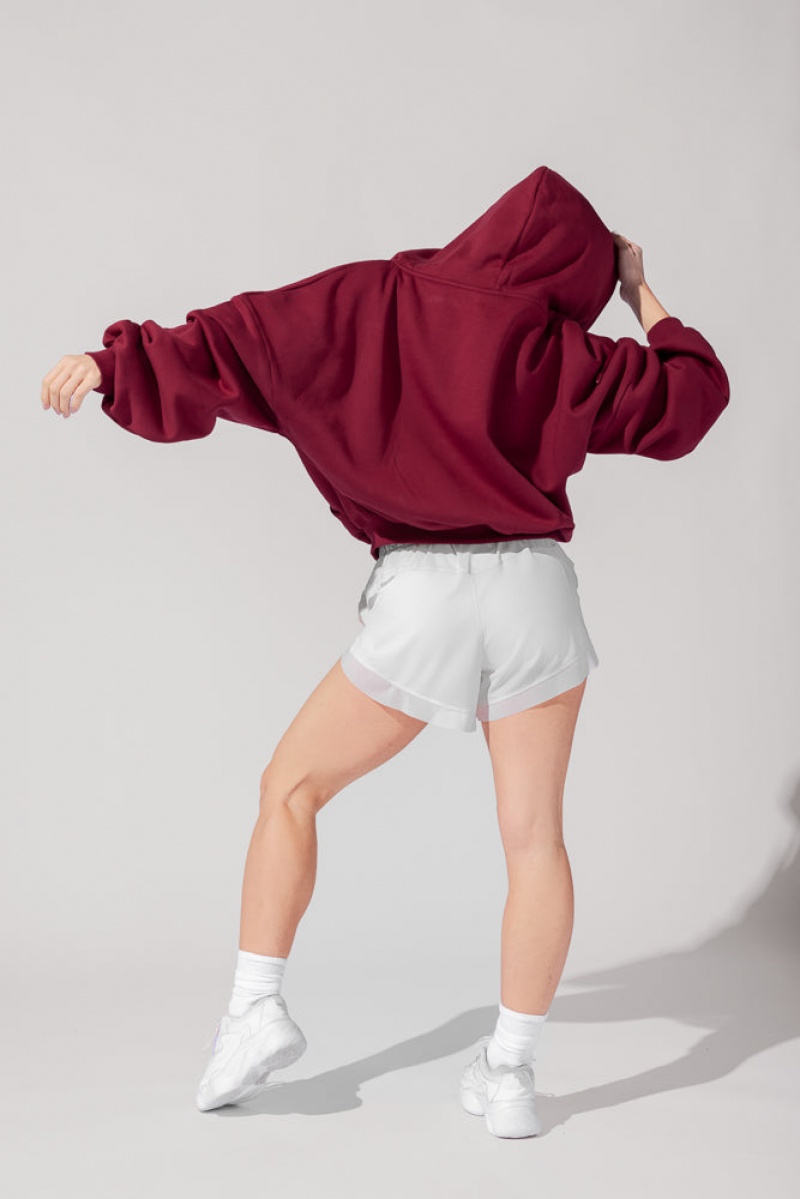 POPFLEX Zip Cloud Hoodie Crimson | 417-BSJNPI