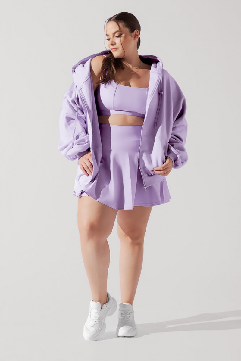 POPFLEX Zip Cloud Hoodie Digital Lavender | 145-PCWOQE