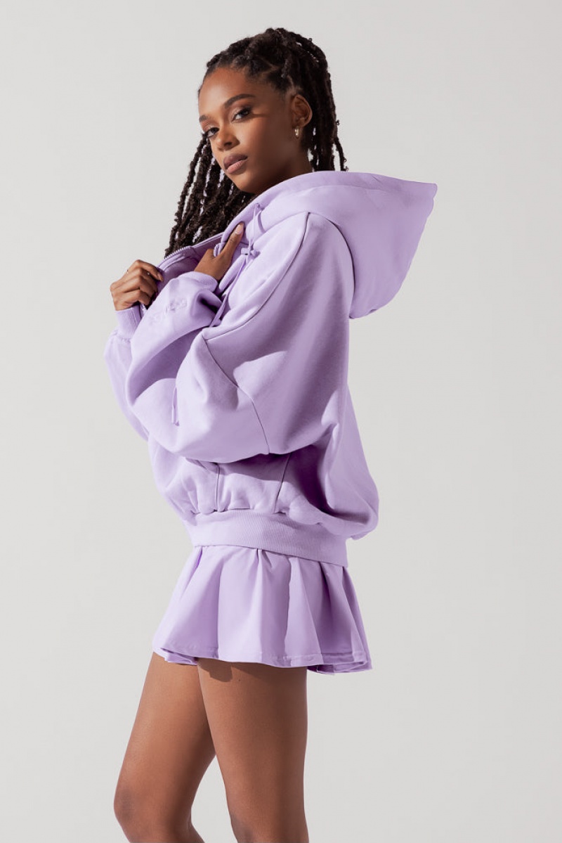 POPFLEX Zip Cloud Hoodie Digital Lavender | 145-PCWOQE