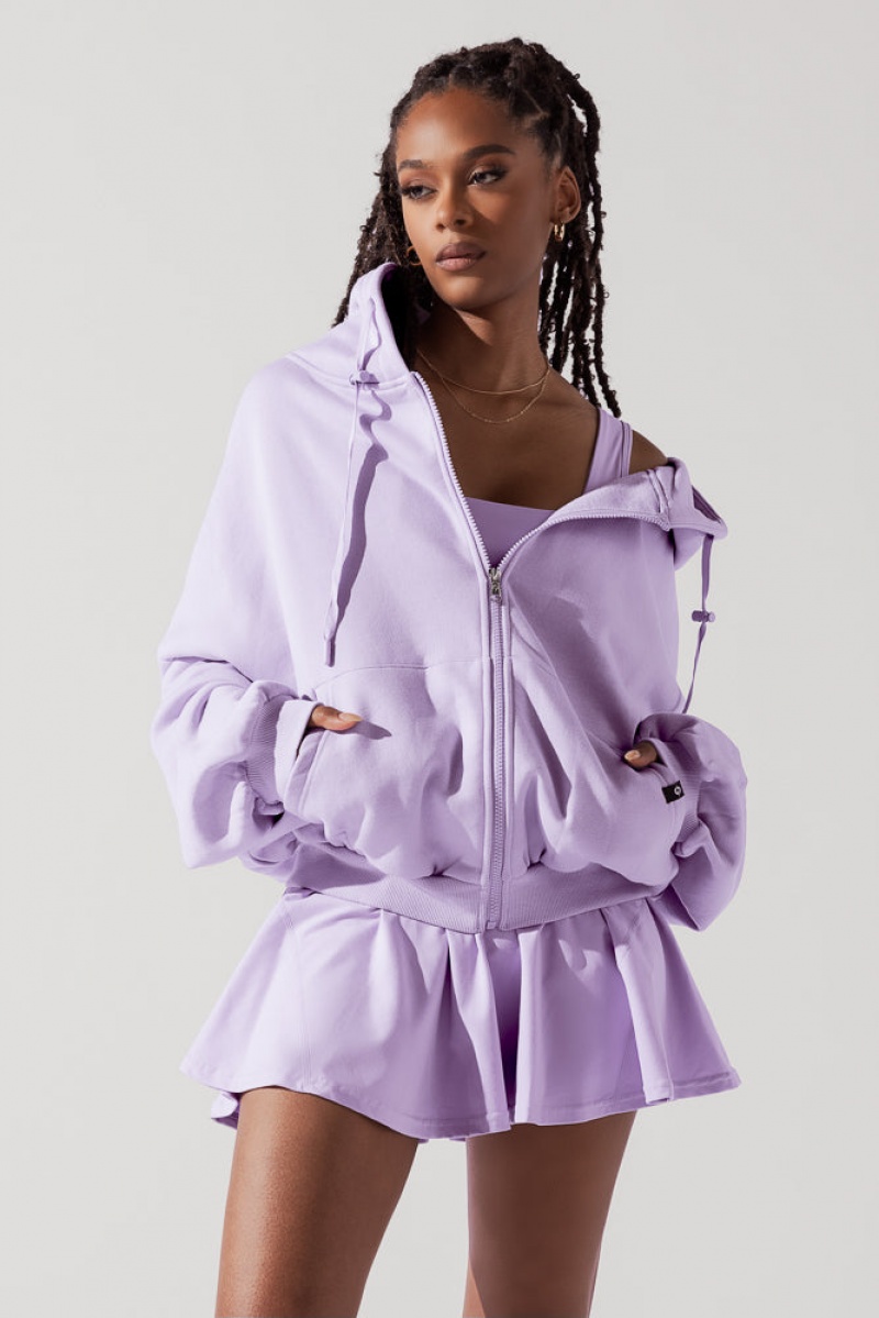 POPFLEX Zip Cloud Hoodie Digital Lavender | 145-PCWOQE